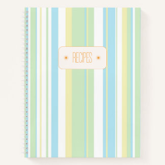 (Hardcover) Pastell-gestreiftes Rezeptbuch Notizbuch