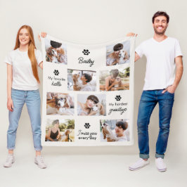 Hardest Goodbye Pet Dog Memorial 8-Photo Collage Fleecedecke