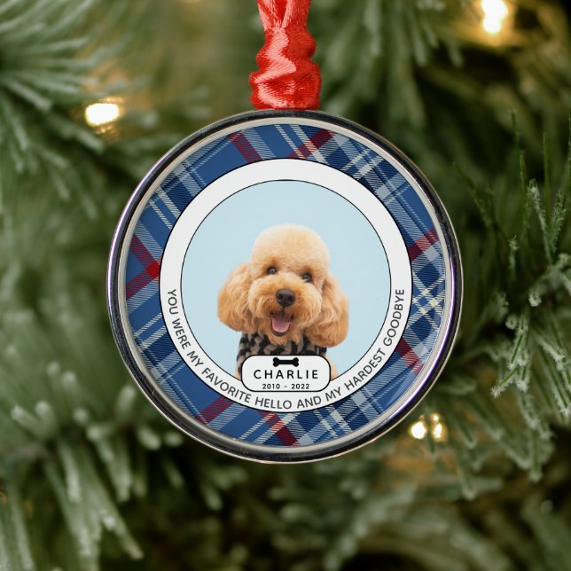 Hardest Goodbye Pet Memorial Glass Ornament (Baum)