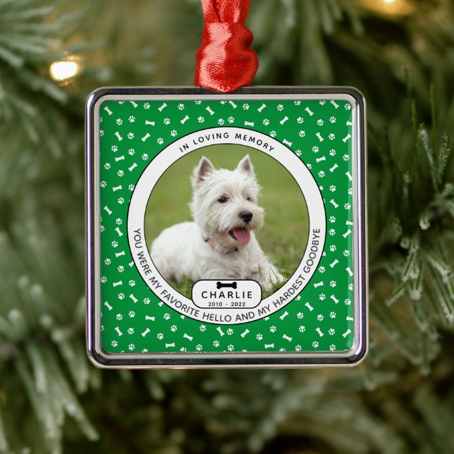 Hardest Goodbye Pet Memorial Metal Ornament (Baum)