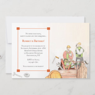 Hardhat Worker Retirement Party Einladung