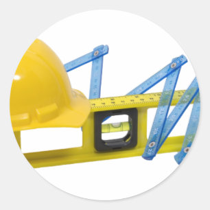 HardHatLevelConstruction62509 Runder Aufkleber