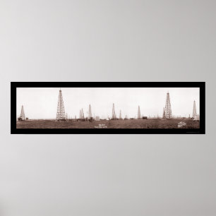 Hardin, TX Oil Wells Foto 1919 Poster