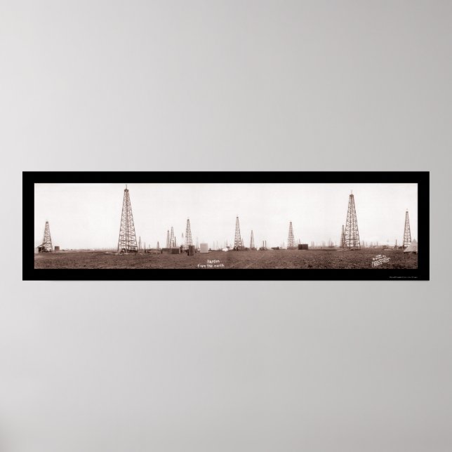 Hardin, TX Oil Wells Foto 1919 Poster (Vorne)