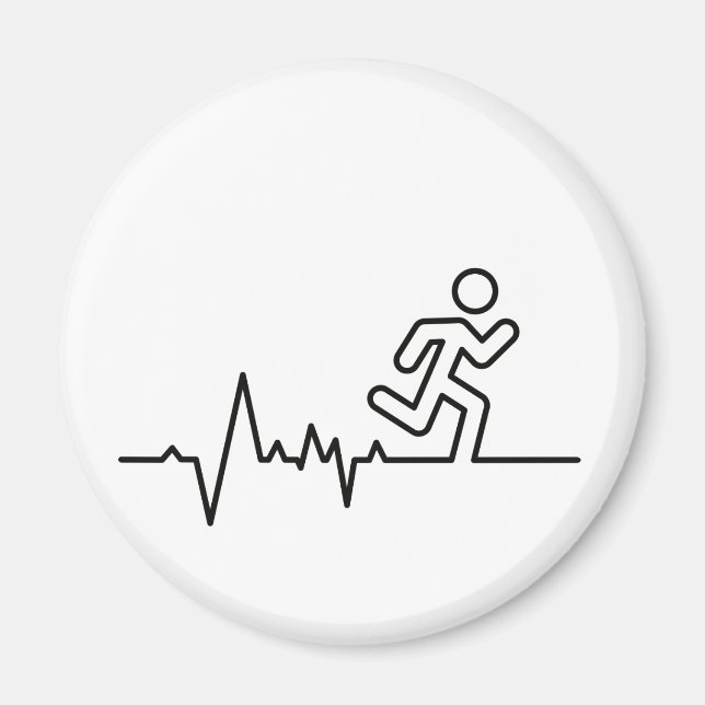 Hardlopen, Triatlon des Marathon Sport Hochzeit. Magnet (Vorne)