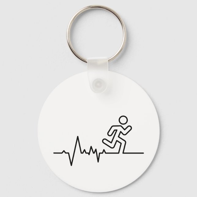 Hardlopen, Triatlon des Marathon Sport Hochzeit. Schlüsselanhänger (Vorderseite)