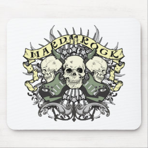 Hardrock-Schädel und Gitarren Mousepad