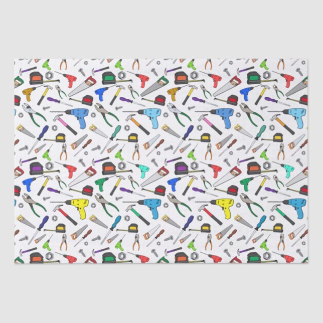 Hardware-Illustrationsmuster für Cartoon-Tools Seidenpapier (Vorderseite)