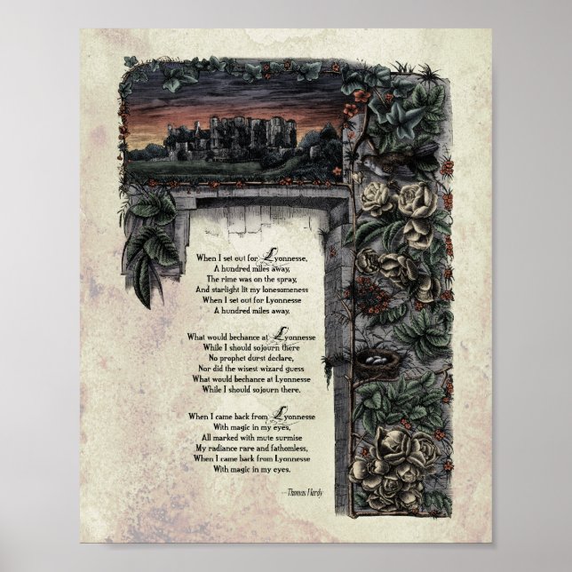 Hardy "Lyonnesse" Viktorianisch Art Gedicht 8x10 Poster (Vorne)
