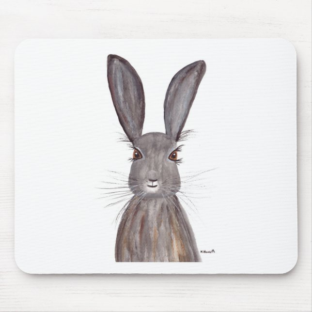 Hare Aquarellkaninchen Art Mousepad (Vorne)