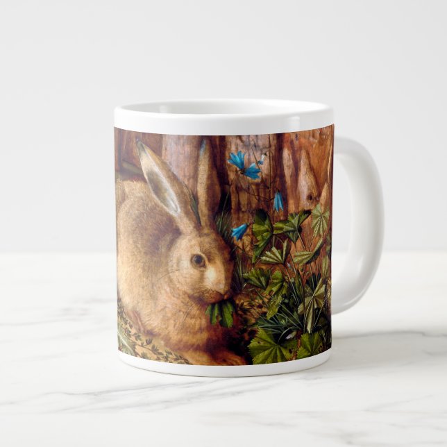 Hare in Forest Hans Hoffmann Rabbit Malerei Jumbo-Tasse (Vorderseite Rechts)