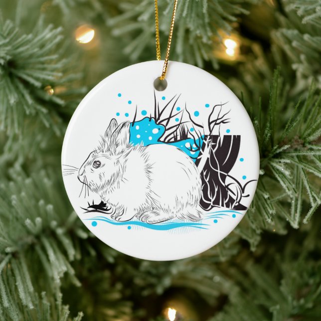 Hare Keramik Ornament (Baum)