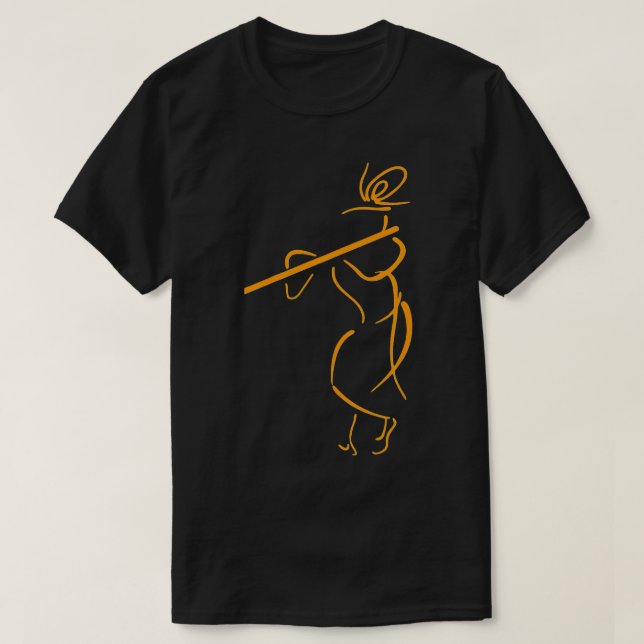 Hare Krishna Flute Art  Krishna Lover  T-Shirt (Design vorne)