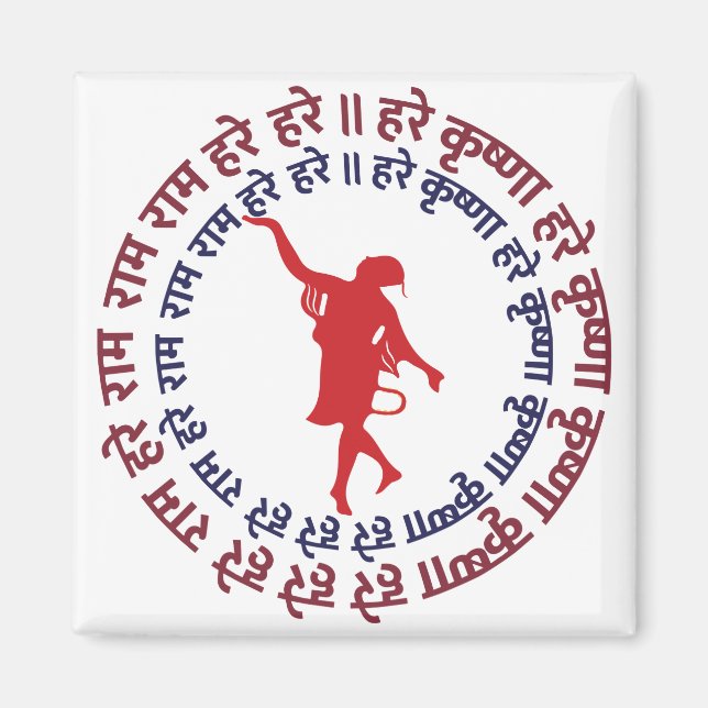 Hare Krishna Follower Devotee zum Kirtan Magnet (Vorne)