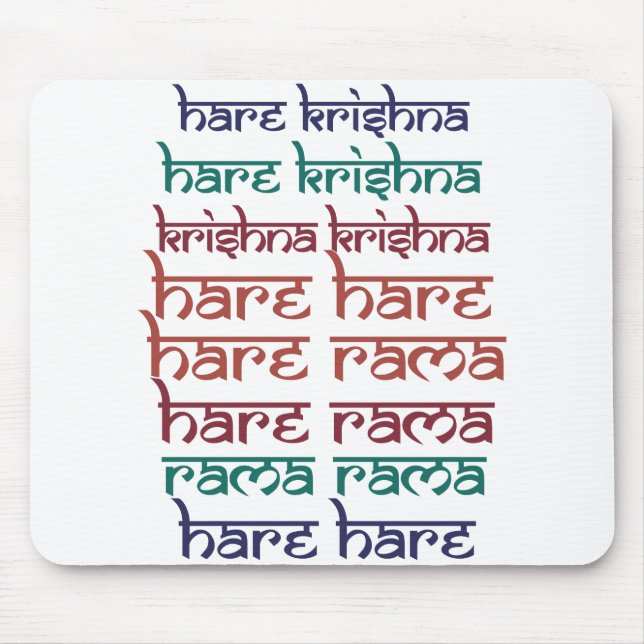 Hare Krishna Hare Krishna Mantra Chanting Hinduism Mousepad (Vorne)