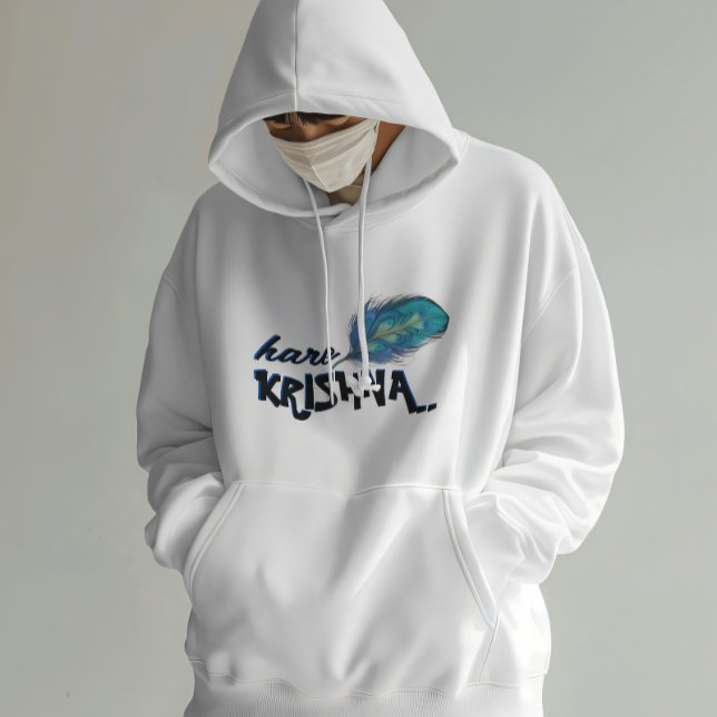 "Hare Krishna" Peacock Feather Hindu Hoodie (Von Creator hochgeladen)