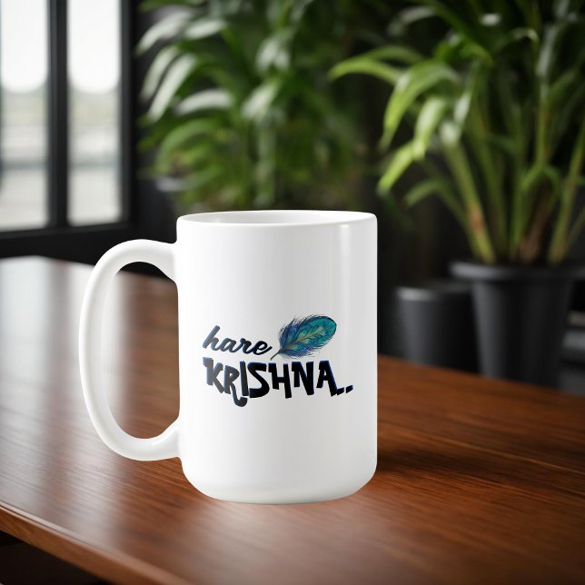 "Hare Krishna" Peacock Feather Hindu Kaffeetasse (Von Creator hochgeladen)