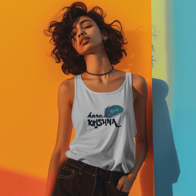 "Hare Krishna" Peacock Feather Hindu Tank Top (Von Creator hochgeladen)