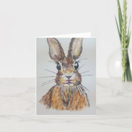 Hare (leer) - Wasserfarbe und Tintenart Karte