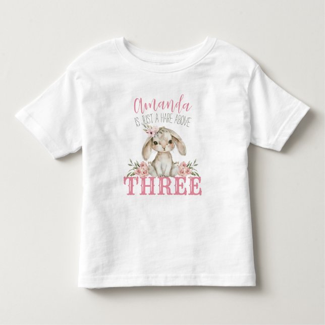 Hare Oove Three Baby Bunny Girls Geburtstag Kleinkind T-shirt (Vorderseite)