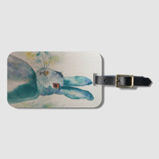 Hare Rabbit Watercolor Blue Gepäckanhänger