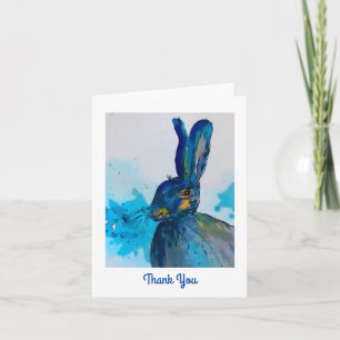 Hare Rabbit Watercolor Dankeschön Karte