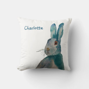 Hare Rabbit Watercolor Personalisiert Kissen