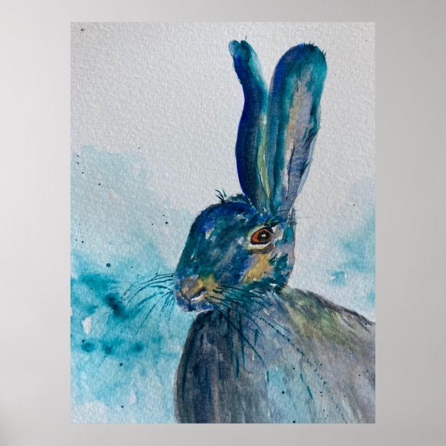 Hare Rabbit Watercolor Poster (Vorne)