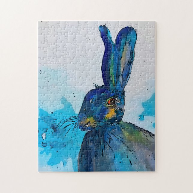 Hare Rabbit Watercolor Puzzle (Vertikal)