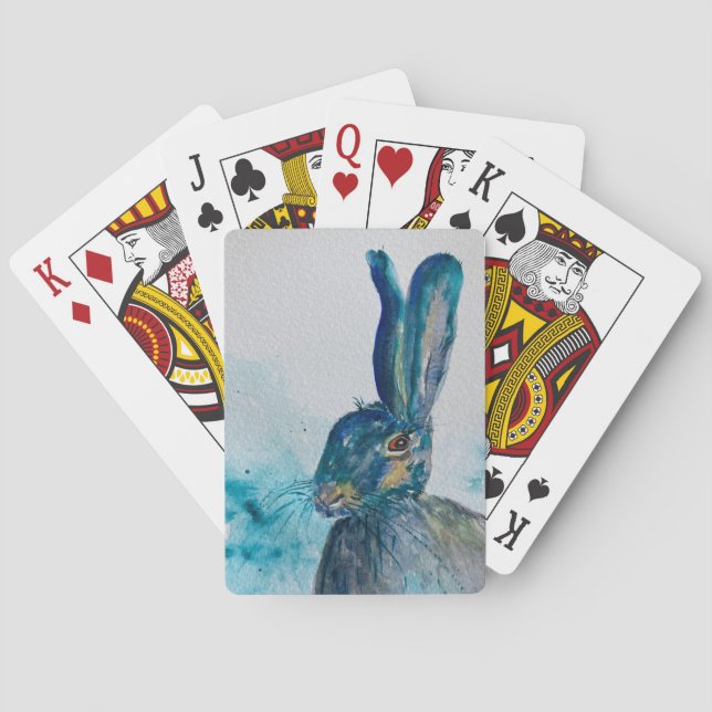 Hare Rabbit Watercolor Spielkarten (Rückseite)