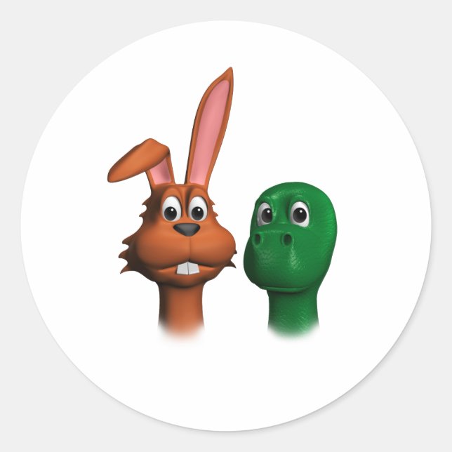 Hare und Tortoise01 Runder Aufkleber (Vorderseite)