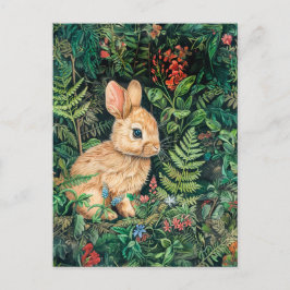 Hare Under Forest Ferns Postkarte