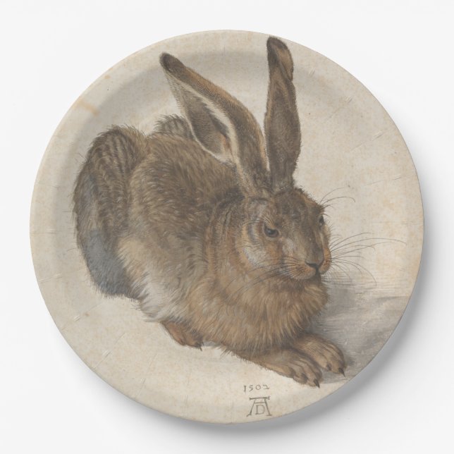 Hare (von Albrecht Dürer) Pappteller (Vorderseite)
