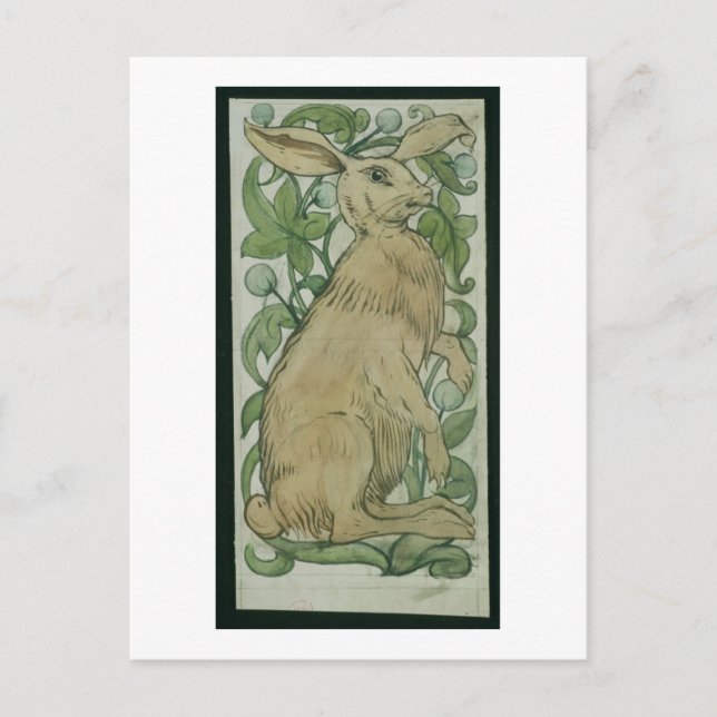 Hare (w/c auf Papier) Postkarte (Vorderseite)