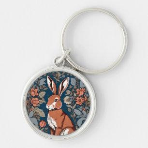 Hare William Morris Inspirierte floral Schlüsselanhänger