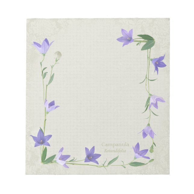 Harebell Blume garland CC0339 Anpassbar Notizblock (Vorderseite)