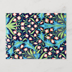 Harebell, Vintag rosa und weiße Blumenmuster Postkarte