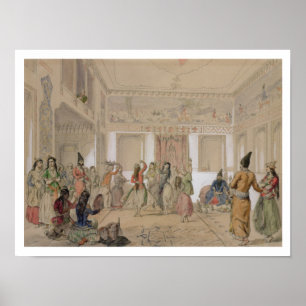 Harem Fest, Teheran (Bleistift & w/c auf Papier) Poster