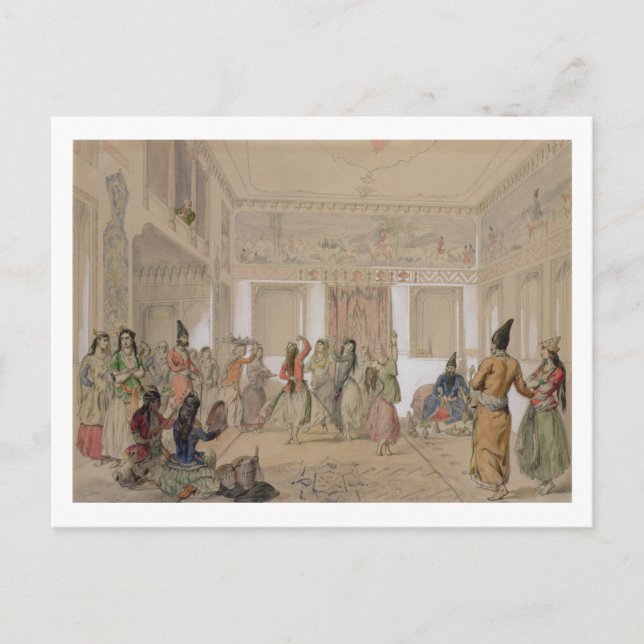 Harem Fest, Teheran (Bleistift & w/c auf Papier) Postkarte (Vorderseite)