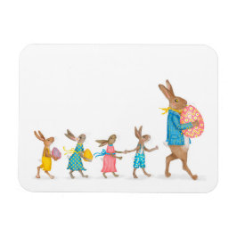 Hares auf einem Ostereierjagd Kühlschrankmagnet Magnet