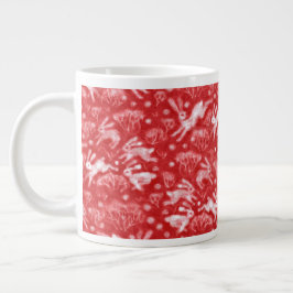 Hares Snow Field White Kanbits Winter Animals Red Jumbo-Tasse