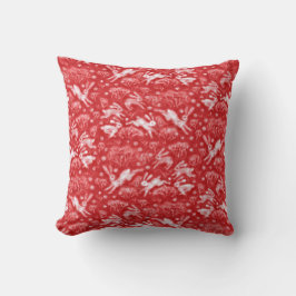 Hares Snow Field White Kanbits Winter Pattern Red Kissen