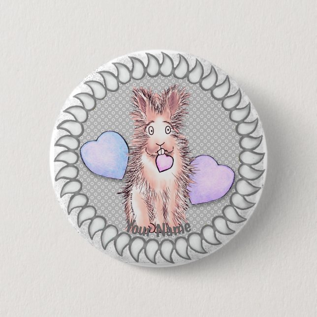 Harey Rabbit Heart Button (Vorderseite)