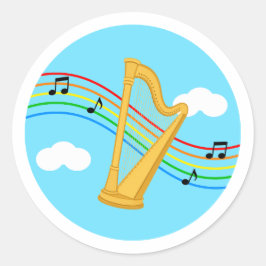 Harfe Aufkleber Himmel Regenbogen Musik Kinder