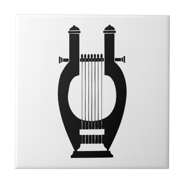 Harfe, griechisches Design Fliese (Vorderseite)