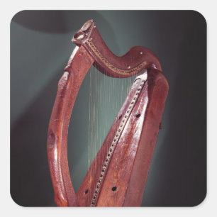 Harfe Quadratischer Aufkleber