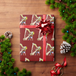 Harfe spielender Stickman Geschenkpapier