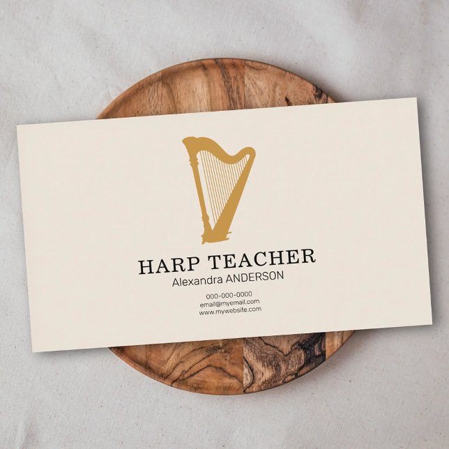 Harfenlehrer Visitenkarte (Harp Teacher Business Card)