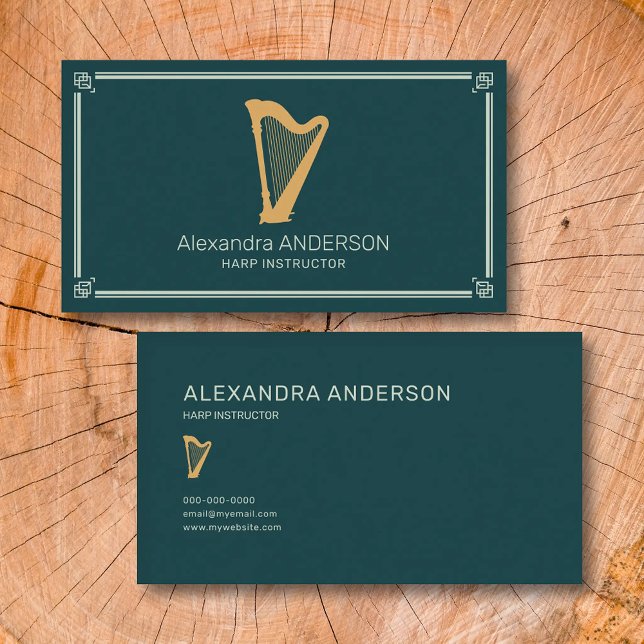 Harfenlehrer Visitenkarte (Harp Instructor Business Card)