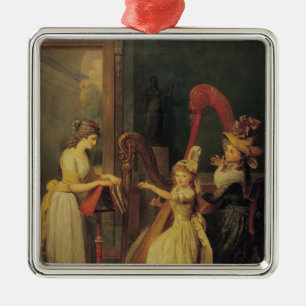 Harfenlektion gegeben von Madame de Genlis Silbernes Ornament
